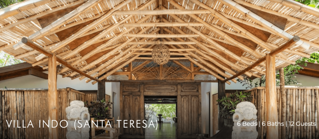 Villa Indo Costa Rica beach house rentals