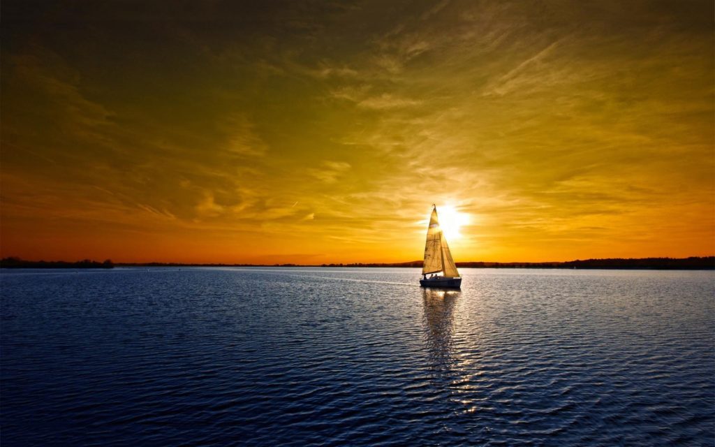 sunset sailing off Costa Rica Pacific coast