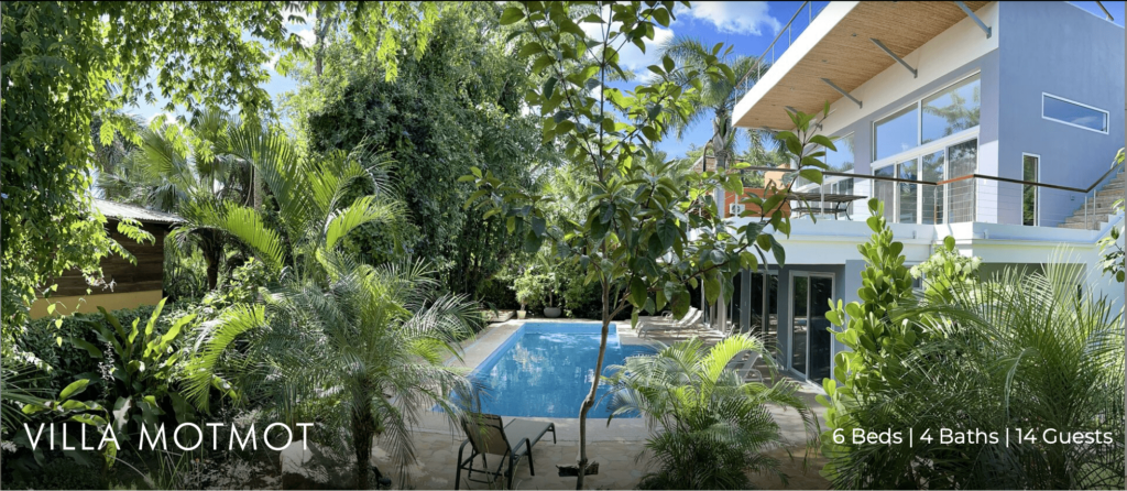 luxury beach vacation rentals Costa Rica Villa Motmot